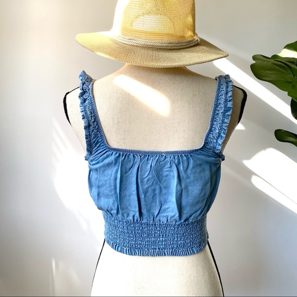 Just In! VALENTINA• Blue Ruffle Crop Top - Picture 4 of 11